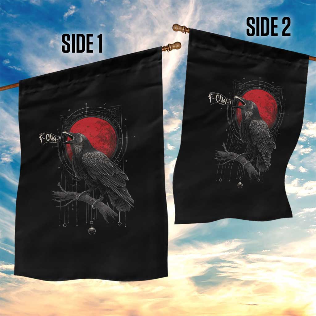 Horror Raven Garden Flag F Caw F Gothic Blood Moon Halloween - Wonder Print Shop