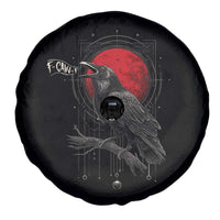 Horror Raven Spare Tire Cover F Caw F Gothic Blood Moon Halloween - Wonder Print Shop