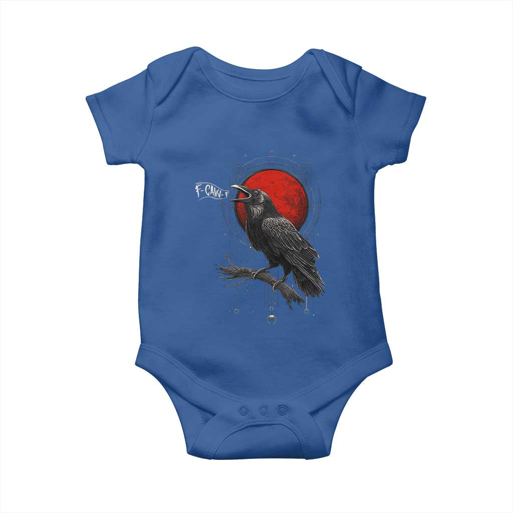 Horror Raven Baby Onesie F Caw F Gothic Blood Moon Halloween - Wonder Print Shop