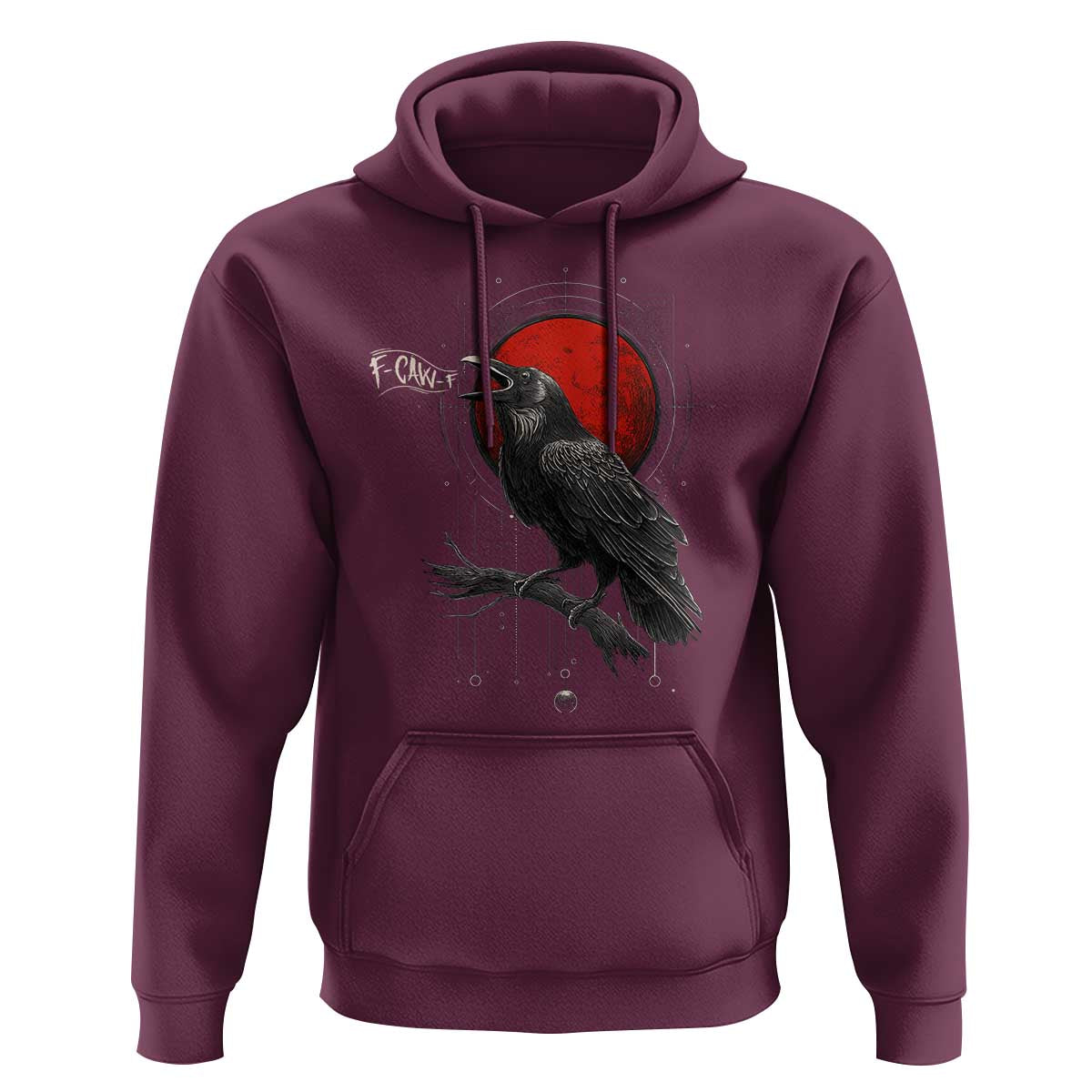 Horror Raven Hoodie F Caw F Gothic Blood Moon Halloween - Wonder Print Shop