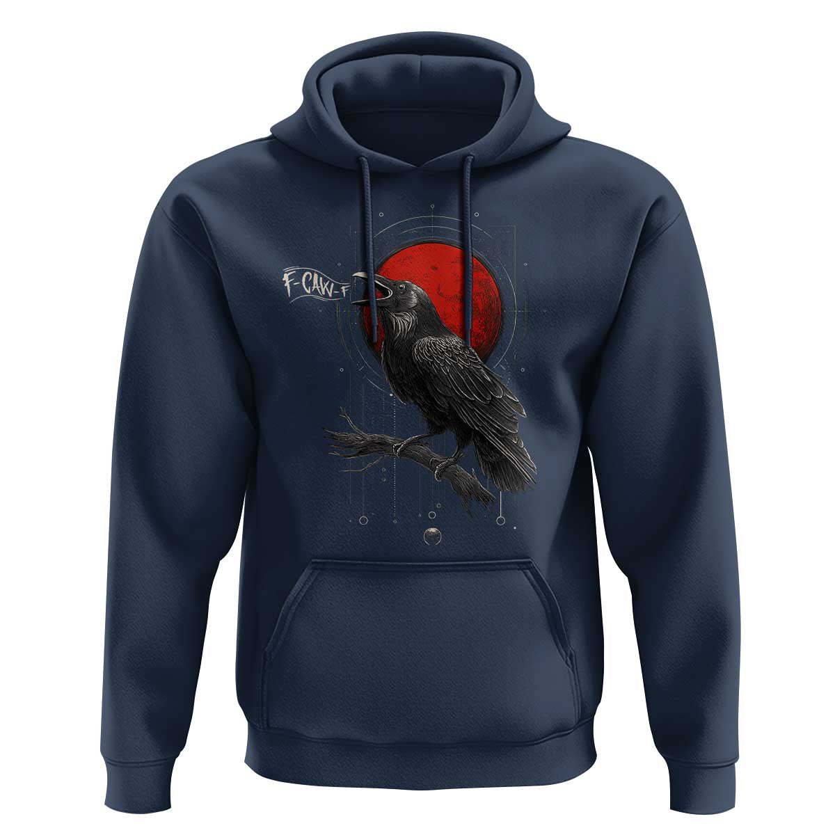 Horror Raven Hoodie F Caw F Gothic Blood Moon Halloween - Wonder Print Shop