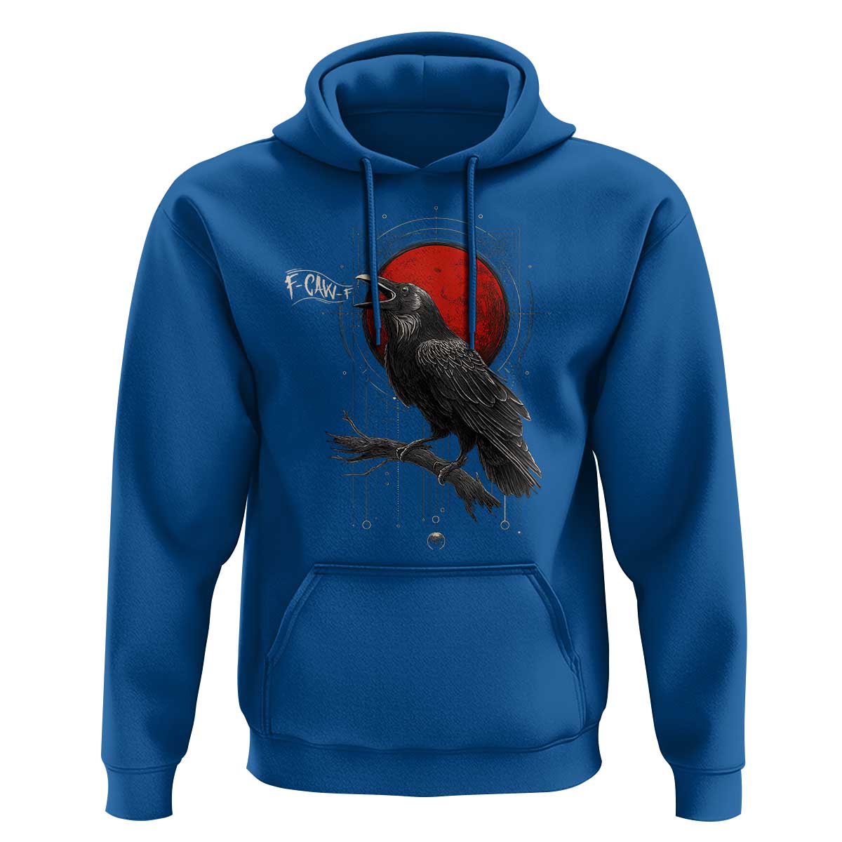 Horror Raven Hoodie F Caw F Gothic Blood Moon Halloween - Wonder Print Shop