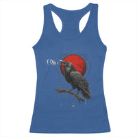 Horror Raven Racerback Tank Top F Caw F Gothic Blood Moon Halloween - Wonder Print Shop