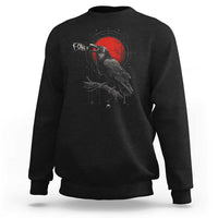 Horror Raven Sweatshirt F Caw F Gothic Blood Moon Halloween - Wonder Print Shop