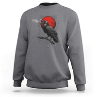 Horror Raven Sweatshirt F Caw F Gothic Blood Moon Halloween - Wonder Print Shop