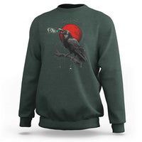 Horror Raven Sweatshirt F Caw F Gothic Blood Moon Halloween - Wonder Print Shop