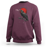 Horror Raven Sweatshirt F Caw F Gothic Blood Moon Halloween - Wonder Print Shop