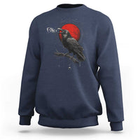 Horror Raven Sweatshirt F Caw F Gothic Blood Moon Halloween - Wonder Print Shop