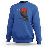 Horror Raven Sweatshirt F Caw F Gothic Blood Moon Halloween - Wonder Print Shop