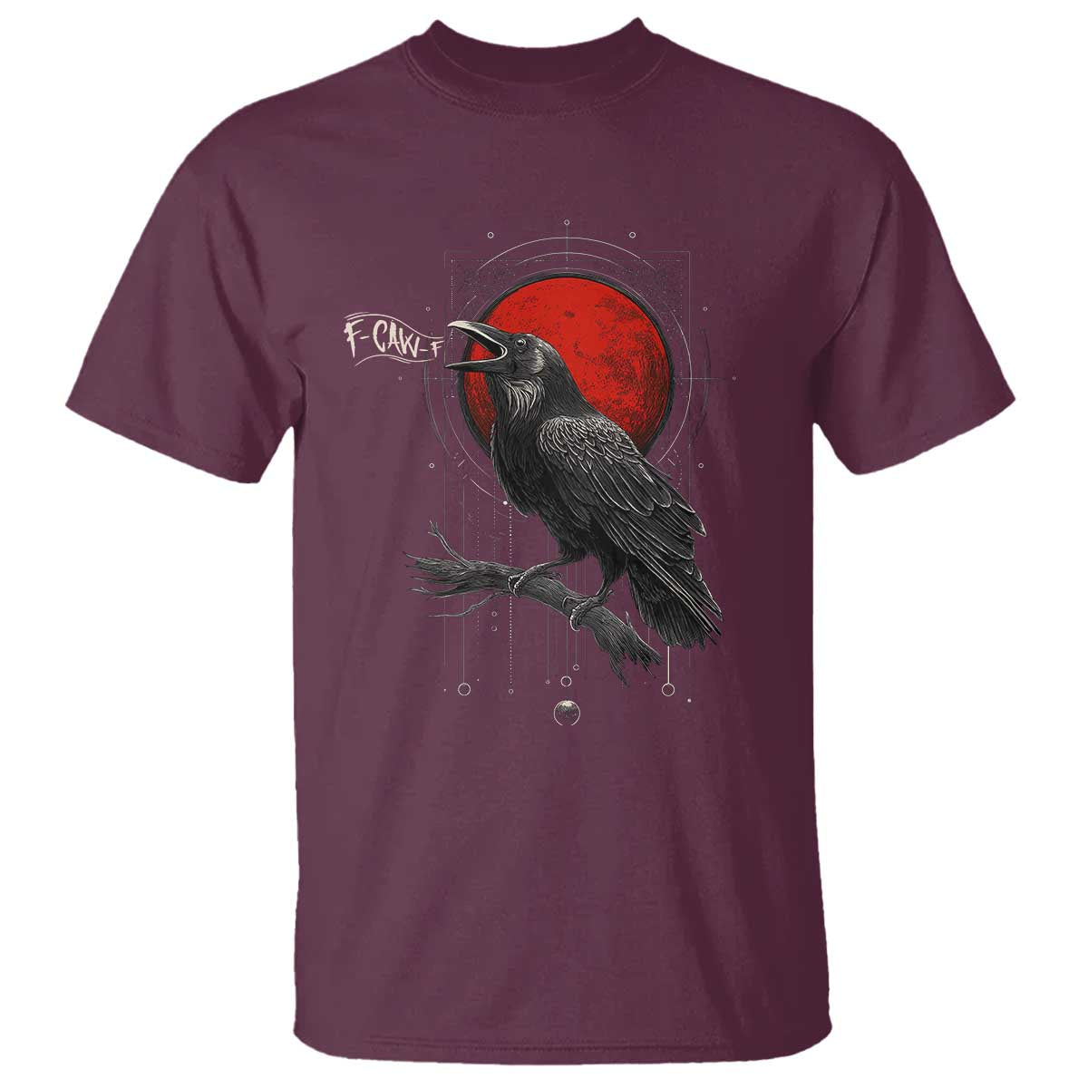 Horror Raven T Shirt F Caw F Gothic Blood Moon Halloween - Wonder Print Shop