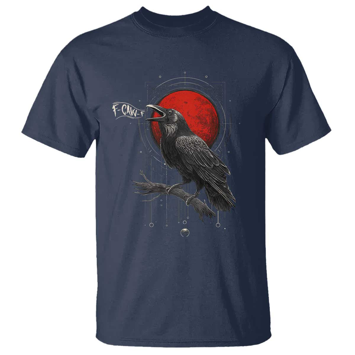 Horror Raven T Shirt F Caw F Gothic Blood Moon Halloween - Wonder Print Shop