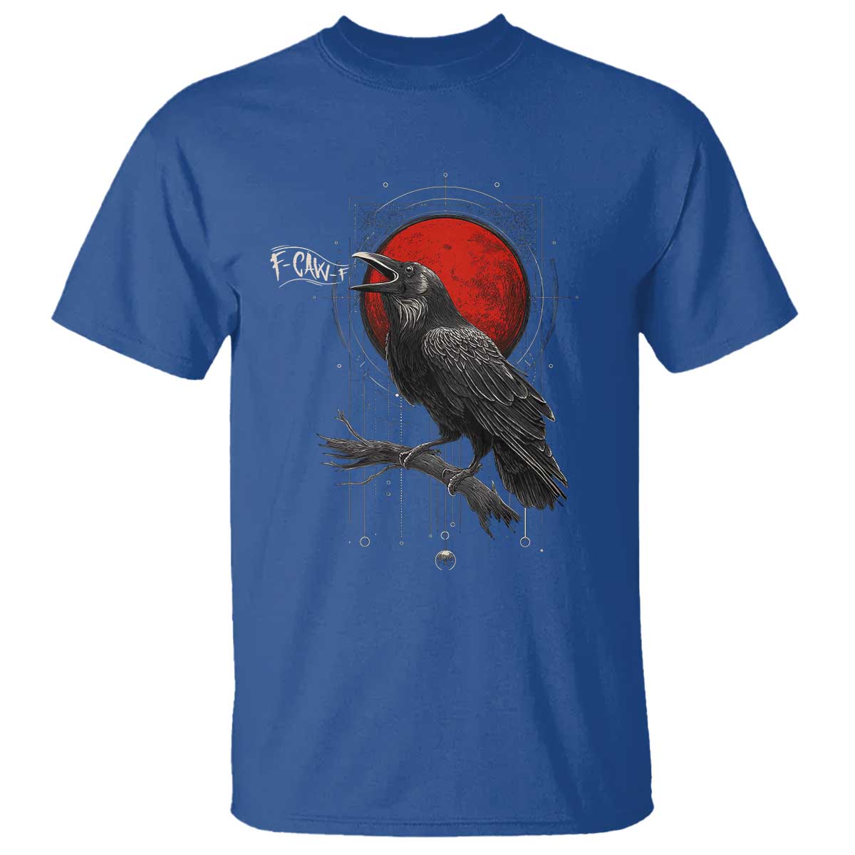 Horror Raven T Shirt F Caw F Gothic Blood Moon Halloween - Wonder Print Shop