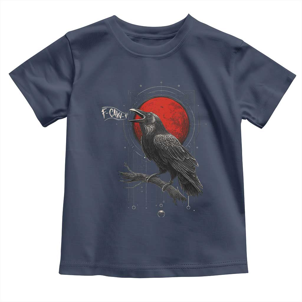Horror Raven Toddler T Shirt F Caw F Gothic Blood Moon Halloween - Wonder Print Shop