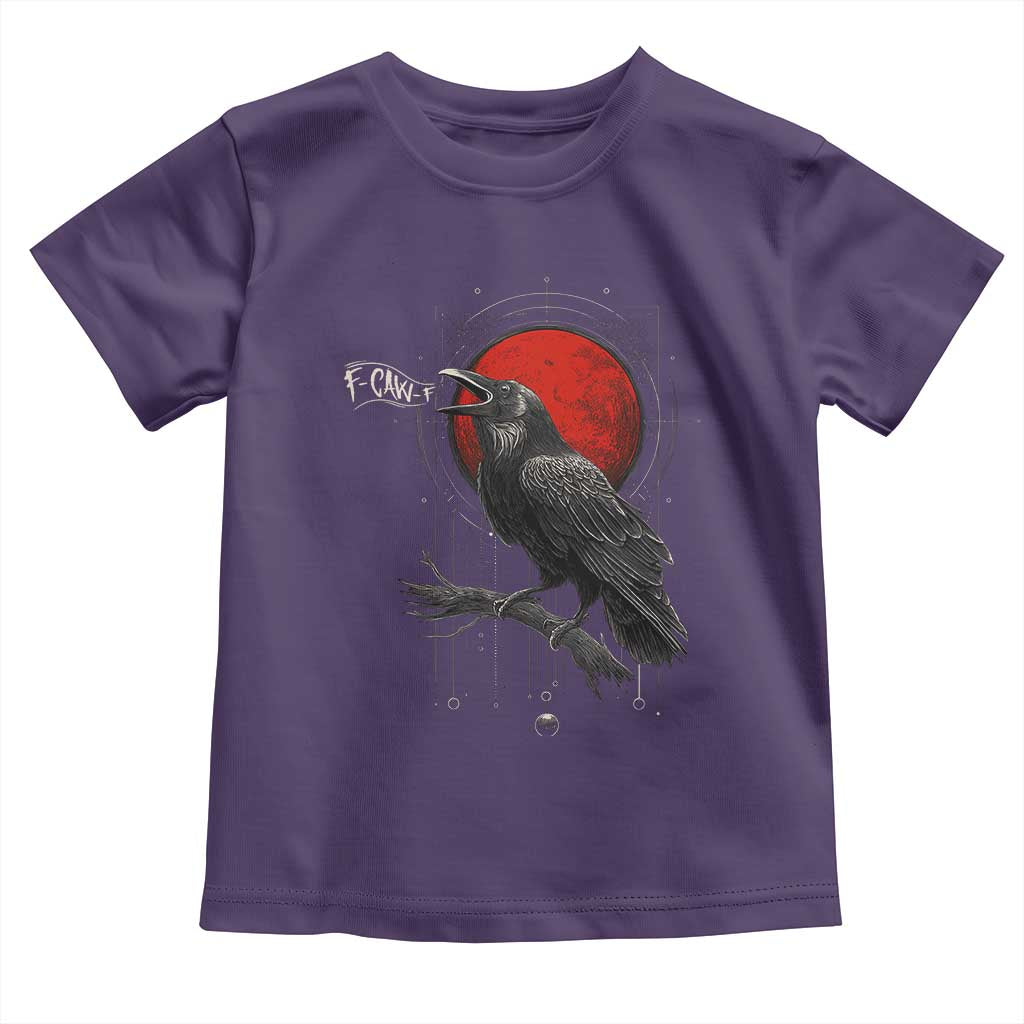 Horror Raven Toddler T Shirt F Caw F Gothic Blood Moon Halloween - Wonder Print Shop