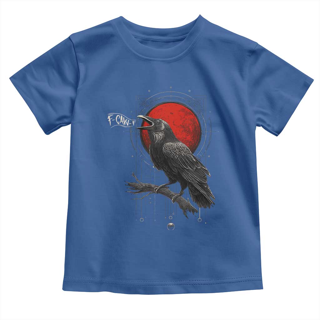 Horror Raven Toddler T Shirt F Caw F Gothic Blood Moon Halloween - Wonder Print Shop