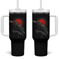 Horror Raven Tumbler With Handle F Caw F Gothic Blood Moon Halloween
