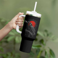 Horror Raven Tumbler With Handle F Caw F Gothic Blood Moon Halloween