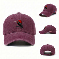 Horror Raven Washed Cotton Baseball Cap F Caw F Gothic Blood Moon Halloween