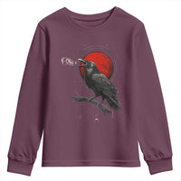 Horror Raven Youth Sweatshirt F Caw F Gothic Blood Moon Halloween - Wonder Print Shop