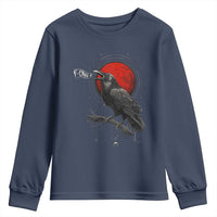Horror Raven Youth Sweatshirt F Caw F Gothic Blood Moon Halloween - Wonder Print Shop