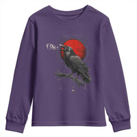 Horror Raven Youth Sweatshirt F Caw F Gothic Blood Moon Halloween - Wonder Print Shop