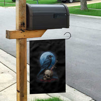 Horror Raven On Skull Garden Flag Full Moon Gothic Art - Wonder Print Shop