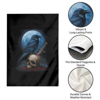 Horror Raven On Skull Garden Flag Full Moon Gothic Art - Wonder Print Shop