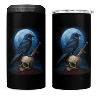Horror Raven On Skull 4 in 1 Can Cooler Tumbler Full Moon Gothic Art