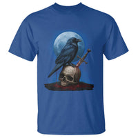 Horror Raven On Skull T Shirt Full Moon Gothic Art - Wonder Print Shop