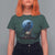 Horror Raven On Skull T Shirt For Women Full Moon Gothic Art - Wonder Print Shop