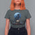Horror Raven On Skull T Shirt For Women Full Moon Gothic Art - Wonder Print Shop