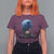 Horror Raven On Skull T Shirt For Women Full Moon Gothic Art - Wonder Print Shop