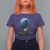 Horror Raven On Skull T Shirt For Women Full Moon Gothic Art - Wonder Print Shop