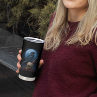 Horror Raven On Skull Tumbler Cup Full Moon Gothic Art