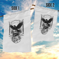 Gothic Raven On Skull With Full Moon Garden Flag - Wonder Print Shop