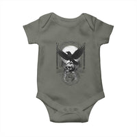 Gothic Raven On Skull With Full Moon Baby Onesie - Wonder Print Shop