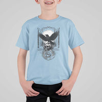 Gothic Raven On Skull With Full Moon T Shirt For Kid - Wonder Print Shop