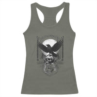 Gothic Raven On Skull With Full Moon Racerback Tank Top - Wonder Print Shop