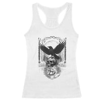 Gothic Raven On Skull With Full Moon Racerback Tank Top - Wonder Print Shop