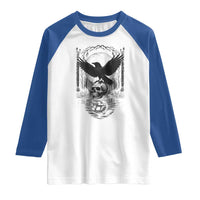 Gothic Raven On Skull With Full Moon Raglan Shirt - Wonder Print Shop