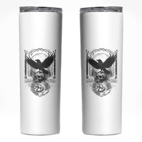 Gothic Raven On Skull With Full Moon Skinny Tumbler