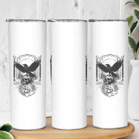 Gothic Raven On Skull With Full Moon Skinny Tumbler