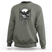 Gothic Raven On Skull With Full Moon Sweatshirt - Wonder Print Shop