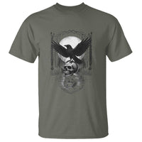 Gothic Raven On Skull With Full Moon T Shirt - Wonder Print Shop