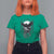 Gothic Raven On Skull With Full Moon T Shirt For Women - Wonder Print Shop
