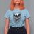 Gothic Raven On Skull With Full Moon T Shirt For Women - Wonder Print Shop