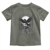 Gothic Raven On Skull With Full Moon Toddler T Shirt - Wonder Print Shop