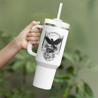 Gothic Raven On Skull With Full Moon Tumbler With Handle