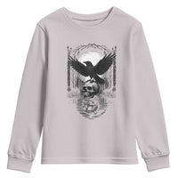 Gothic Raven On Skull With Full Moon Youth Sweatshirt - Wonder Print Shop