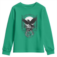 Gothic Raven On Skull With Full Moon Youth Sweatshirt - Wonder Print Shop